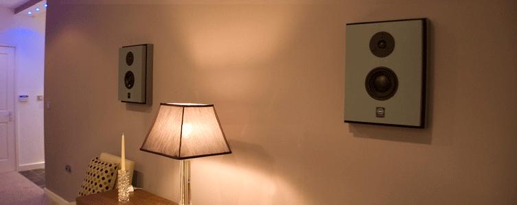 Image Audio speaker on wall without covers